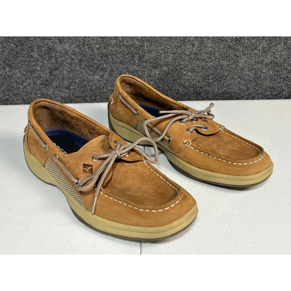 Sperry‎ Top-Sider Mens Billfish Boat Shoes Tan Leather Mesh STS21592 Size 9